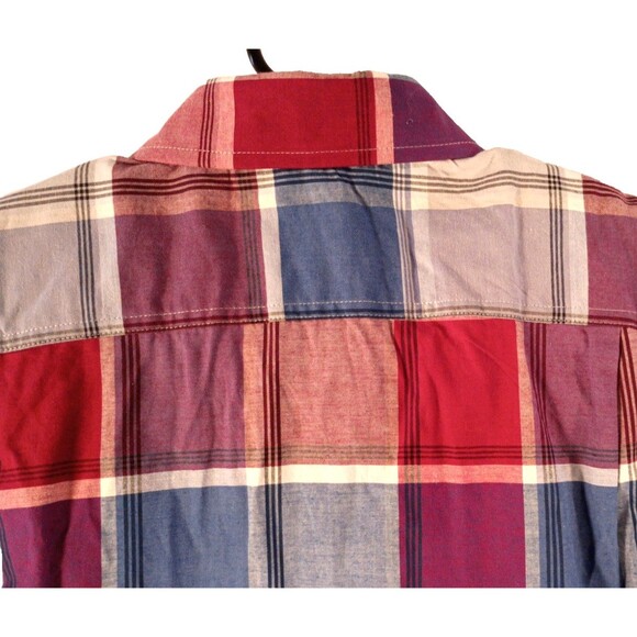 Izod Men's Long Sleeve Button Up Cotton Twill Plaid Shirt Size L Preppy  NWT - Picture 7 of 15